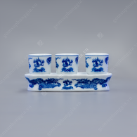 Kỷ thẳng lam trắng 3 chén vẽ Rồng