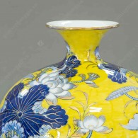 Bình chiêu tài hút lộc vẽ vàng H28 – Lý Ngư Hoa Sen (3)